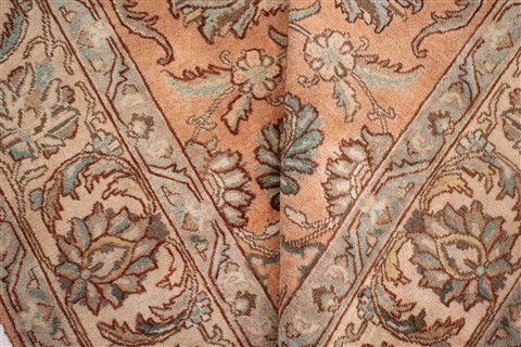 Tabriz Orange Hand Knotted 91 X 120 Area Rug 400-16784 Image 12
