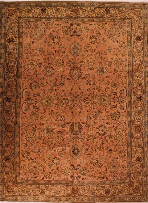 Tabriz Purple Hand Knotted 93 X 130 Area Rug 400-16785 Image 0