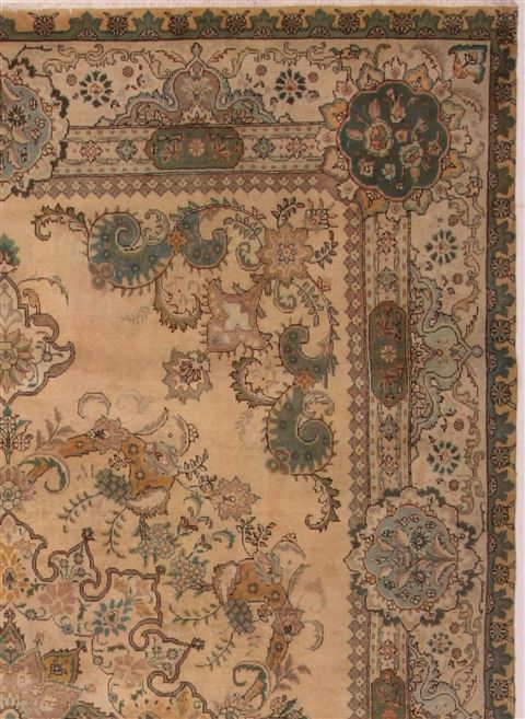 Tabriz Purple Hand Knotted 101 X 132 Area Rug 400-16786 Image 6