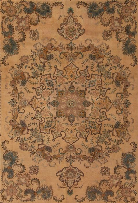 Tabriz Purple Hand Knotted 101 X 132 Area Rug 400-16786 Image 4