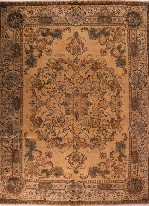 Tabriz Purple Hand Knotted 101 X 132 Area Rug 400-16786 Image 0