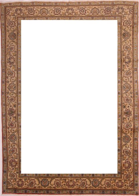 Tabriz Purple Hand Knotted 94 X 131 Area Rug 400-16787 Image 1