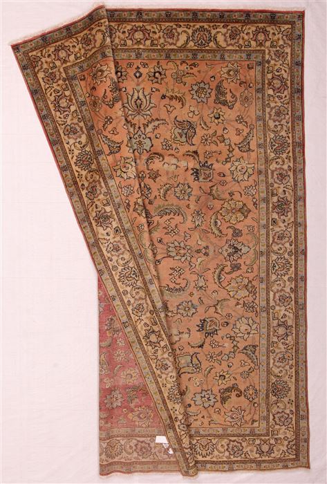 Tabriz Purple Hand Knotted 94 X 131 Area Rug 400-16787 Image 2
