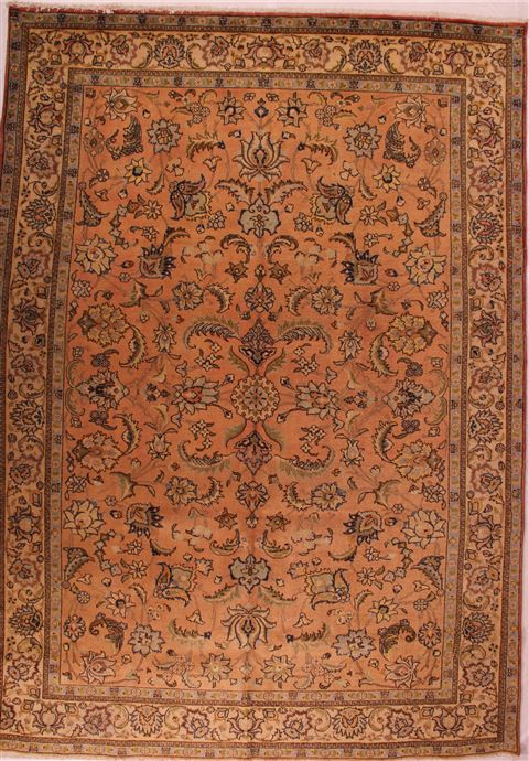 Tabriz Purple Hand Knotted 94 X 131 Area Rug 400-16787 Image 0