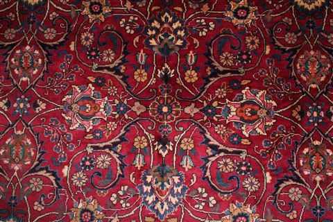 Mashad Red Hand Knotted 98 X 126 Area Rug 400-16790 Image 5