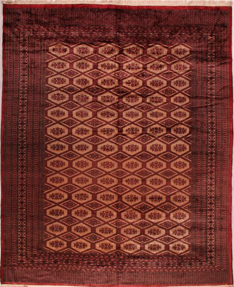 Bokhara Green Hand Knotted 91 X 113 Area Rug 400-16792 Image 0