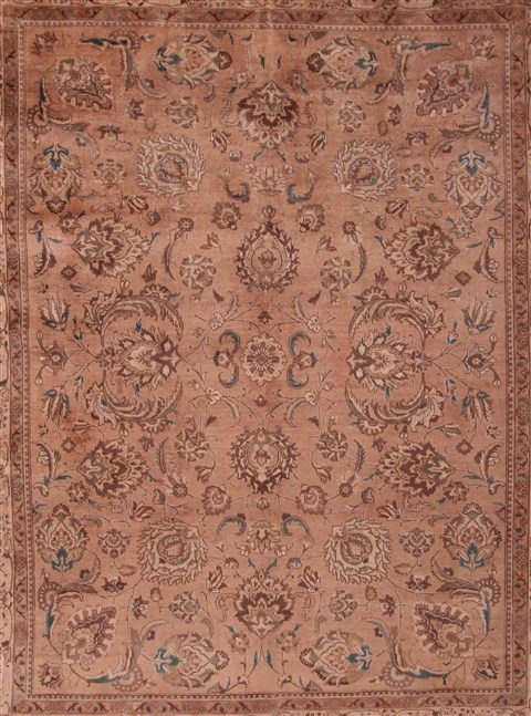 Tabriz Purple Hand Knotted 98 X 130 Area Rug 400-16796 Image 5
