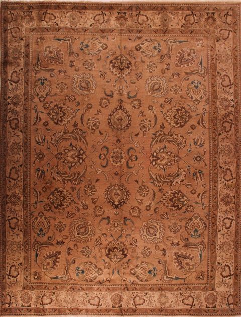 Tabriz Purple Hand Knotted 98 X 130 Area Rug 400-16796 Image 0