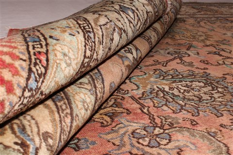 Tabriz Purple Hand Knotted 98 X 130 Area Rug 400-16798 Image 22