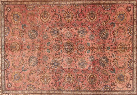 Tabriz Purple Hand Knotted 98 X 130 Area Rug 400-16798 Image 7