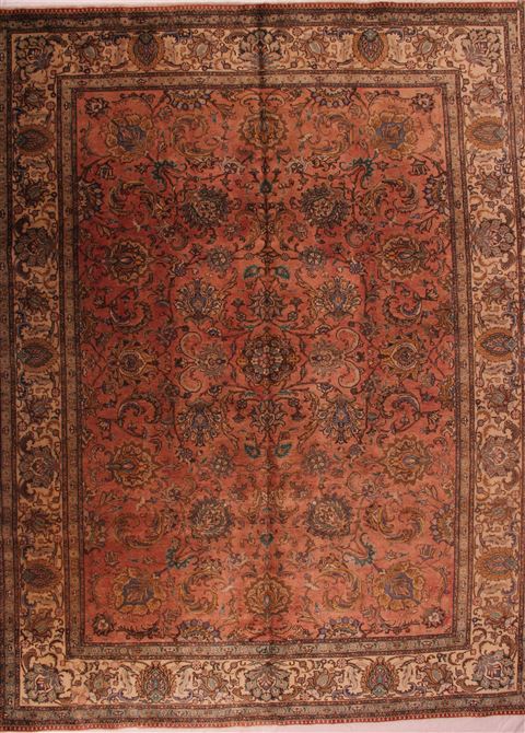 Tabriz Purple Hand Knotted 98 X 130 Area Rug 400-16798 Image 0