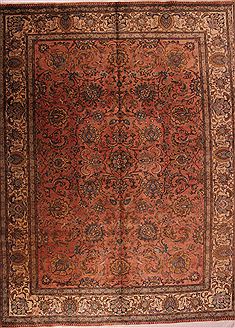 Persian Tabriz Purple Rectangle 10x13 ft Wool Carpet 16798