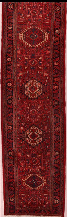 Heriz Red Runner Hand Knotted 23 X 110  Area Rug 400-16799 Image 0