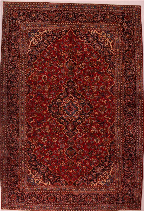 Kashan Red Hand Knotted 810 X 131  Area Rug 400-16800 Image 0