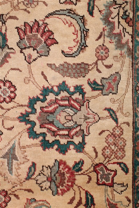 Tabriz White Hand Knotted 96 X 131 Area Rug 400-16804 Image 13