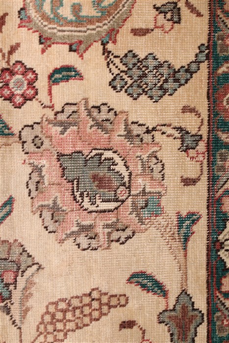 Tabriz White Hand Knotted 96 X 131 Area Rug 400-16804 Image 15