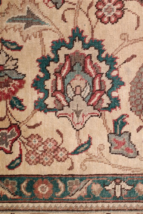 Tabriz White Hand Knotted 96 X 131 Area Rug 400-16804 Image 16