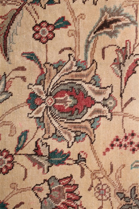 Tabriz White Hand Knotted 96 X 131 Area Rug 400-16804 Image 17
