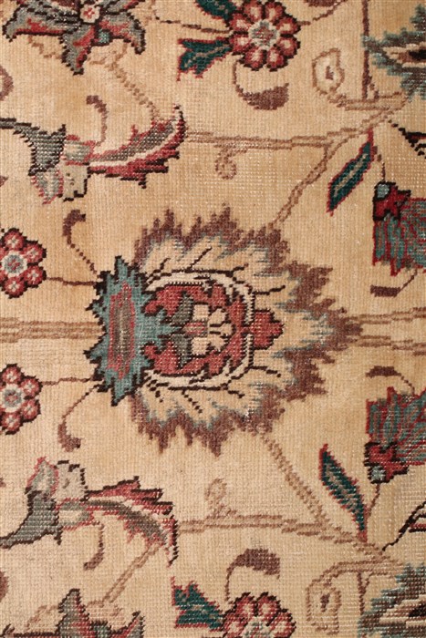 Tabriz White Hand Knotted 96 X 131 Area Rug 400-16804 Image 18