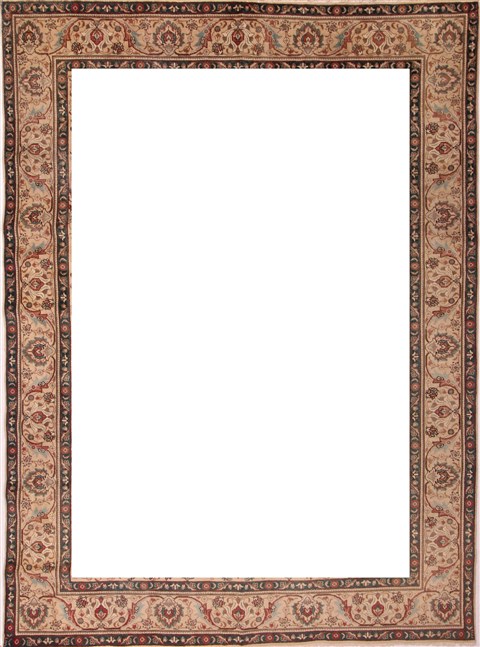 Tabriz White Hand Knotted 96 X 131 Area Rug 400-16804 Image 1