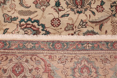 Tabriz White Hand Knotted 96 X 131 Area Rug 400-16804 Image 22