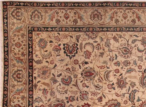 Tabriz White Hand Knotted 96 X 131 Area Rug 400-16804 Image 2