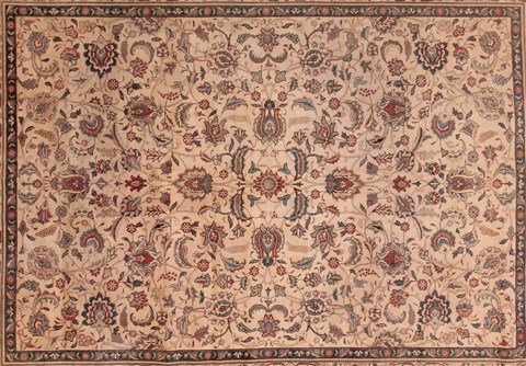 Tabriz White Hand Knotted 96 X 131 Area Rug 400-16804 Image 3