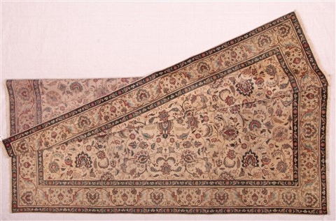 Tabriz White Hand Knotted 96 X 131 Area Rug 400-16804 Image 4