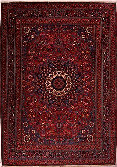 Persian Mashad Red Rectangle 9x13 ft Wool Carpet 16805