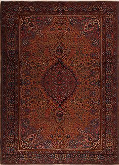 Khoy Orange Hand Knotted 7'7" X 10'8"  Area Rug 400-16806