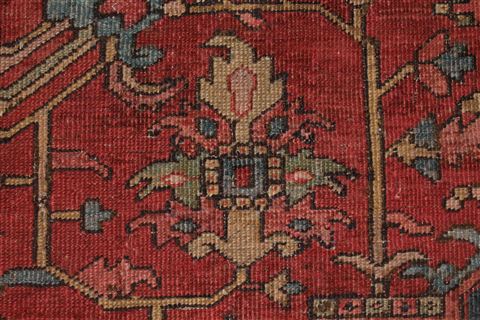 Heriz Red Hand Knotted 96 X 126 Area Rug 400-16808 Image 14