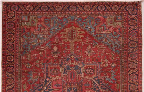 Heriz Red Hand Knotted 96 X 126 Area Rug 400-16808 Image 19