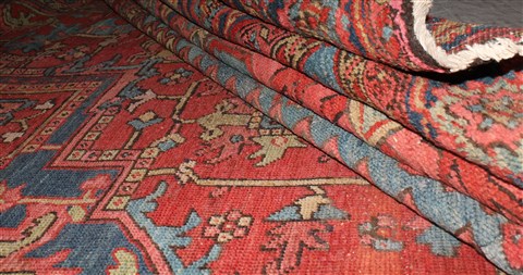 Heriz Red Hand Knotted 96 X 126 Area Rug 400-16808 Image 2