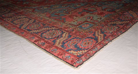 Heriz Red Hand Knotted 96 X 126 Area Rug 400-16808 Image 3