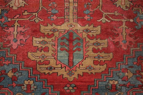 Heriz Red Hand Knotted 96 X 126 Area Rug 400-16808 Image 5