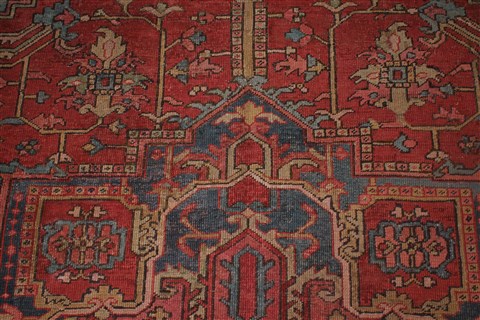 Heriz Red Hand Knotted 96 X 126 Area Rug 400-16808 Image 8