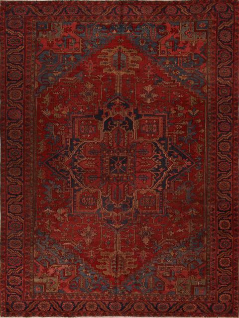 Heriz Red Hand Knotted 96 X 126 Area Rug 400-16808 Image 0