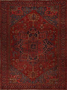Persian Heriz Red Rectangle 10x12 ft Wool Carpet 16808