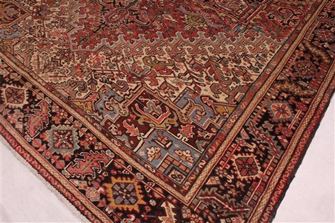 Heriz Red Hand Knotted 99 X 127 Area Rug 400-16811 Image 15