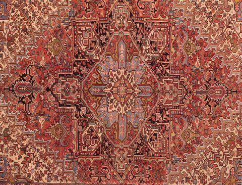 Heriz Red Hand Knotted 99 X 127 Area Rug 400-16811 Image 4