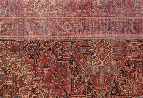 Heriz Red Hand Knotted 99 X 127 Area Rug 400-16811 Image 21