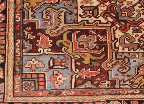 Heriz Red Hand Knotted 99 X 127 Area Rug 400-16811 Image 8