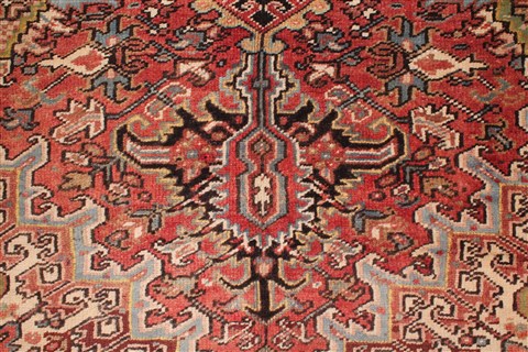 Heriz Red Hand Knotted 99 X 127 Area Rug 400-16811 Image 9