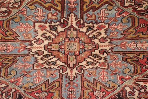 Heriz Red Hand Knotted 99 X 127 Area Rug 400-16811 Image 10