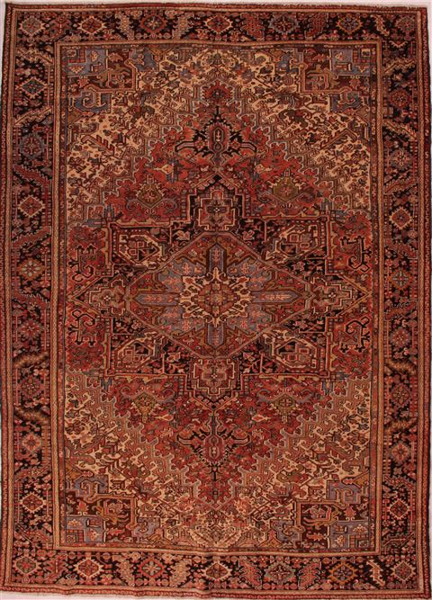 Heriz Red Hand Knotted 99 X 127 Area Rug 400-16811 Image 0