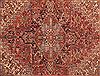 Heriz Red Hand Knotted 99 X 127  Area Rug 400-16811 Thumb 4