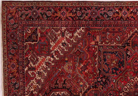 Heriz Red Hand Knotted 99 X 134 Area Rug 400-16812 Image 7
