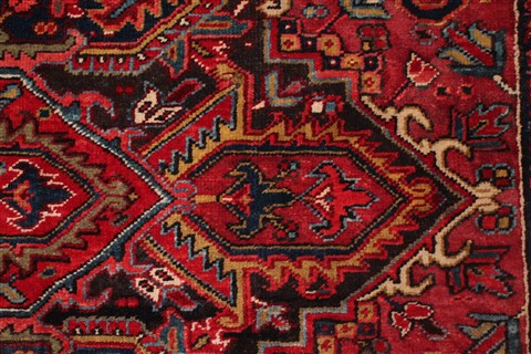 Heriz Red Hand Knotted 99 X 134 Area Rug 400-16812 Image 10