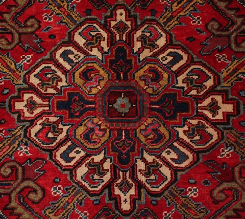 Heriz Red Hand Knotted 99 X 134 Area Rug 400-16812 Image 11