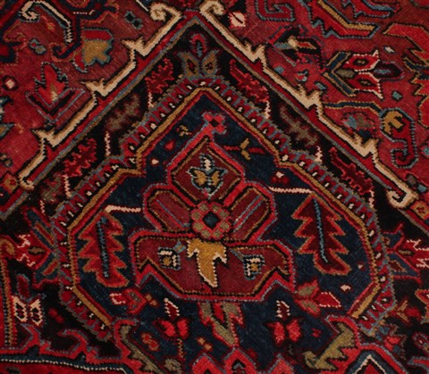 Heriz Red Hand Knotted 99 X 134 Area Rug 400-16812 Image 12